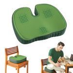 The White Willow Coccyx Orthopedic Cooling Gel Dual Foam Seat Cushion, for Lower Back Pain, Sciatica, Tailbone, Hip Pain Relief- Below 50Kg Body Weight, Car Seat Cushion, Green (18" L x 14" W x 3" H)