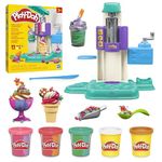 Play-Doh Rainbow Swirl Ice Cream Playset with 7 Pretend Play Kitchen Accessories, Arts and Crafts Toys for 3 Year Old Girls and Boys and Up