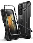 SupCase Unicorn Beetle Pro Series Dual Layer Rugged Holster & Kickstand Case Without Screen Protector Case for Samsung S21 Ultra Case with S Pen Slot Holder [Does Not Include Pencil], Black