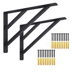 VANROUG Countertop Support Brackets,16"x12"x2"Heavy Duty Shelf Brackets,Wall Mounted Solid Shelf Brackets, L Brackets Floating Shelf Bracket for Scaffold Board Worktop Shelves Desk, Max Load 500lbs