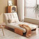 JASIWAY Convertible Chair Bed Sleeper, 3-in-1 Futon Sofa Bed Chair, Chaise Lounge Sofa Bed Couch, Fabric Sofa Sleeper Chair Recliner Sofa Chair for Apartment (Beige, 28.4" W)