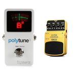 TC Electronic POLYTUNE 3 Ultra-Compact Polyphonic Tuner with Multiple Tuning Modes and Built-In BONAFIDE BUFFER & Behringer ULTRA CHORUS UC200 Ultimate Stereo Chorus Effects Pedal,Yellow