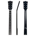 Kmise 22 Frets Electric Guitar Neck Maple Solid Black Finish For Gibson Les Paul LP Parts Replacement