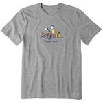 Life is Good Mens Vintage Crusher Jake & Rocket Dog Graphic T-Shirt, Happy Hour Rocket Heather Gray, Large