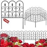 Idzo Heavy Duty Steel 32in x 10ft (5 Panels) Decorative Garden Fence, No Dig Decorative Fence, Rustproof Metal Garden Fence Border for Outdoor Yard Patio, Small Animal Barrier Fence for Dog Rabbit Pet