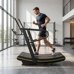 Curved Manual Treadmill, Non-Electric Fitness Equipment with 8-Level Resistance Adjustment and LCD Display, Cardio and Anaerobic Training Machine for Home Gym Use