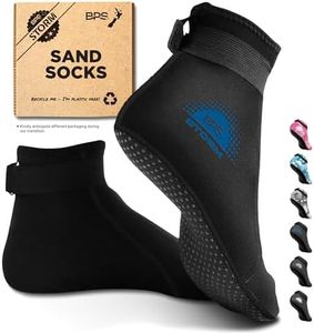 BPS 'Storm Sock' Neoprene 3mm Water Socks - with Anti-Slip Sole - Wetsuit Booties for Scuba Diving, Swimming, Water Sports, Surfing - Low Cut (Black/Snorkel Blue Accent, S)