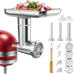 FOKIEE Stainless Steel Meat Grinder Attachment for KitchenAid Mixers