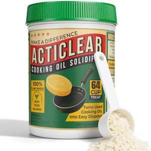 ACTICLEAR Cooking Oil Solidifier - 22oz (64 Cups) Algae-Based Grease Hardener for Easy Disposal, Turns Used Cooking Oils to Solid Waste, Kitchen Fry Oil Solution (4.4 Gallons)