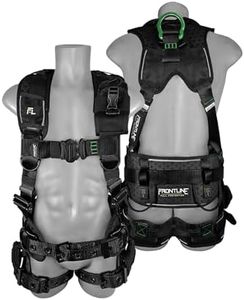 FRONTLINE FALL PROTECTION 250CTB Elite™ Construction Harness | Aluminum Hardware | Suspension Trauma Straps | Reflective Trim| Perforated Pads| OSHA&ANSI (Size:M/L)