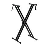 Double Braced X Frame Music Piano Keyboard Stand with 7 Times Adjustable Height Positions Black by Crystals® (Double Braced Stand)