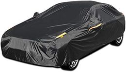 COLOR RAIN TIME UV Protection Car Cover Windproof Dustproof Scratch Resistant Outdoor Universal Full Car Covers for Sedan XL (Black, 191" - 201")