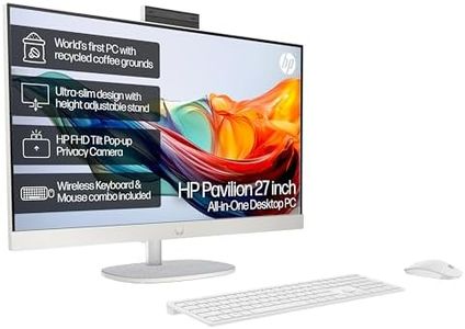 HP 27” All-in-One Desktop PC | AMD Ryzen 7-7730U Processor | 8 GB RAM | 512 GB SSD | AMD Radeon Graphics | FHD IPS Display | Windows 11 Home | Dual Speakers | Shell White 27-cr0031na