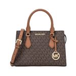 Michael Kors Sheila Small Non-Leather Vegan Satchel, Brown