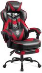 Vonesse Gaming Chair, Reclining Gaming Chairs with Footrest and Massage, High Back Gaming Chairs for Adults with Pocket Spring Cushion, Big and Tall Computer Chair with Lumbar Support (Red/Black)