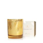 Thymes Frasier Fir Gilded Gold Candle - Scented Candle with Notes of Siberian Fir, Cedarwood, and Sandalwood - Holiday Candle with a Luxury Home Fragrance - Pine Needle Design (6.5 oz)