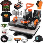 AKEYDIY Upgraded Heat Press Machine 8 in 1 Combo,Digital Multifunction Shirt Press Machine for T Shirts12 X15 Sublimation Machine 360-Degree Swing Away Dual-Tube Heating for DIY T-Shirts Cap & Mugs