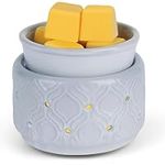 Electric Wax Melter for Wax Melts & Oils -Ceramic Wax Cube Tart Melter Scented Candle Fragrance Oil Warmer for Home Office Bedroom Living Room Bathroom Gifts & Decor (Blue Diamond)