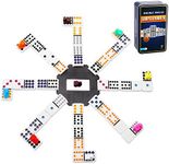 Double 12 Dominoes set,Mexican train domino set, Domino Set with Color Dot with Tin Box, Colorful dot Double 12 Dominoes Colored Dot Dominoes with Iron case, 91 Tiles