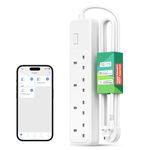 Meross Smart Power Strip, Smart Extension Lead Alexa Compatible, 4 AC Outlets, 6ft Long Cord, Compatible with Google Home, SmartThings, Timer, and Voice/Remote Control, 2.4GHz WiFi Only