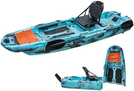 Albott Modular Fishing Kayak with Rudder, 10 FT, 550lbs Capacity | 2-Piece Fishing Boat with Adjustable Seat, DIY Accessory Mounts, Durable HDPE, Lightweight Sit-on-Top Kayak for Adults