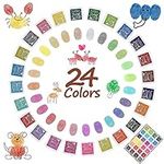 24 Colors Ink Pad Set, Non Toxic Washable Finger Stamp Rainbow Color, Fingerprint Stamp Ink Pad for Child Palm Finger Painting, for DIY Scrapbooking Rubber Art Craft Stamp Card Making