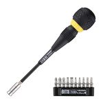 VESSEL - Ball Grip Ratchet Interchangeable Screwdriver with 10 PC. Bit Set 2200MBH120K01