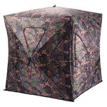 Tangkula 3 Person Pop up Ground Blind, Portable Hunting Blind with 360 Degree Mesh Windows, Carrying Bag & Ground Stakes, Camouflage Hunting Tent with Hub System, Camo Deer Blinds for Hunting