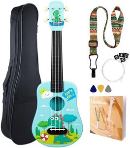 VixxNoxx Soprano Ukulele for Kids, 21 inch Soft Nylon Strings Ukelele Beginner Kit with Gig Bag Strap Picks Extra Strings, Portable Musical Instruments Kit for Children Holiday Gift(Blue)