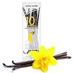 Native Vanilla Grade B Tahitian Vanilla Beans – 10 Total Premium Extract Whole Pods – For Chefs and Home Baking, Cooking & Extract Making – Homemade Vanilla Extract