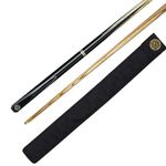 BCE Unisex Rsc.1a BCE 2 Piece Ash Snooker Pool Cue 145cm with 9 5mm tip, black butt/ natural wood shaft, 57 UK