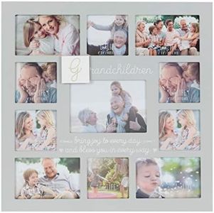MAISONICA Wall Mounted Grandchildren Multi Aperture Grey Photo Picture Frame