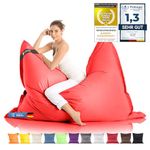 Giant Bean Bag Chair XXL Indoor and Outdoor living room balcony garden bean bag 400L giant beanbag seat cushion chair for children & adults 180 x 140cm (Nylon, Red)