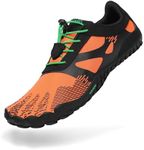 SAGUARO Barefoot Shoes Men Wide Toe Box Minimalist Trail Runner Sneakers Mens Fitness Gym Shoe Vitality III Size US 10 Women/8 Men Cadmium Orange