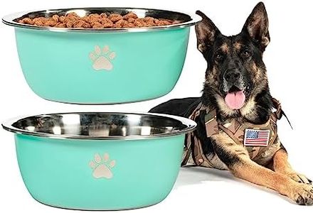 Podinor Large Dog Water Bowl 2 Pack, 21 Cup 170oz Stainless Steel Extra Large Dog Food Bowl for Big Giant Dogs, Aqua