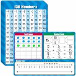 Artreeiger 10 Pack Dry Erase Number Line Board Card, 9" x 12" Double Sided 130 Number Chart Math Manipulatives Game Chart, Teacher Classroom Must Haves Dry Erase Whiteboard Home Classroom Supplies