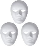 Liatunou 3 Pack Paper Mache Masks,White DIY Full Face Masks,Paintable Paper Mask for Halloween,Masquerade Parties,Mardi Gras,Artistic Projects