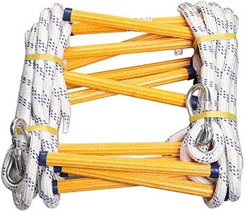 16ft Emergency Fire Escape Rope Ladder 2 Story Flame Resistant Emergency Fire Safety Evacuation Ladder with 2 Hooks Fast to Deploy Sturdy and Strong Portable and Reusable.