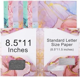 Ddaowanx Plastic Folders with Pockets, 4pcs, Marble Colors, Heavy Duty Plastic Two Pocket Folders, Fits 3-Ring Binders