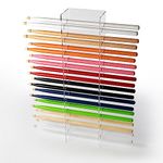 Drum Stick Display Frame - Drum Stick Holder - Premium Clear Acrylic Drumstick Display Stand for 10 Pairs of Drum sticks - Standing or Wall Mount - Complete with Leather Storage Bag