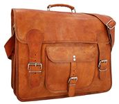 Gusti Shoulder Bag Leather - Leon Business Bag Messenger Bag Briefcase Vintage Brown Leather, Braun, 38 x 30 x 12 cm