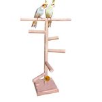 Sage Square 24 Inches / 61 cm Natural Wood Training Cum Exercise 5 Stairs Playful Perch Bird Stand/Bird Toy