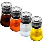 TINMIX Leak-proof Oil Dispenser Bottle for Outdoor Camping, 160ml/5.4oz Glass Olive Oil and Vinegar Cruet, Well Sealed for Picnic Kitchen, 4 Pack