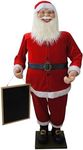 Fraser Hill Farm 58-in. Musical Santa Claus Holding a Chalkboard