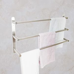 Bath Towel Bars, ULIFESTAR Stainless Steel Bathroom 3-Tiers Ladder Towel Rack Wall Mount Towels Shelves, 24 Inch Heavy Duty Toilet Rack Shelf with Towel Bars for House Lavatory,Kitchen and Hotel