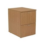 Office Hippo Heavy Duty Filing Cabinet, Robust File Cabinet, Office Cabinet with Anti-Tilt Mechanism, Lockable Filing Cabinet, Office Storage for A4 or Foolscap Filing - Oak, 2 Drawer