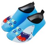 BananaHome Kids Swim Water Shoes Barefoot Sports Shoes Quick Dry Non-Slip Water Skin Sneakers for Sport Beach Swim Surf Aqua Pool Socks for Boys Girls Toddler…, Blue, 32/33 EU