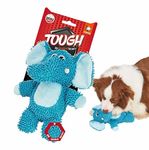 BarkButler x FOFOS Tough Elephant Plush Dog Toy - Blue, Squeaker Inside, Reinforced Fabric, Machine Washable & Teeth Cleaning Toys for Dogs of Small & Medium Breeds (5-20kgs)