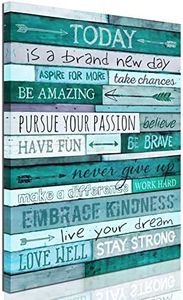 aburaeart Inspirational Wall-Art - Quotes Office Wall Decor - Teal Wall Decor For Bedroom - Word Artwork For Home Walls Size 12x16