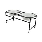 Platinum Series MDDS16WHT Modern Double Diner Stand with 2 16-Ounce Rimmed Bowls